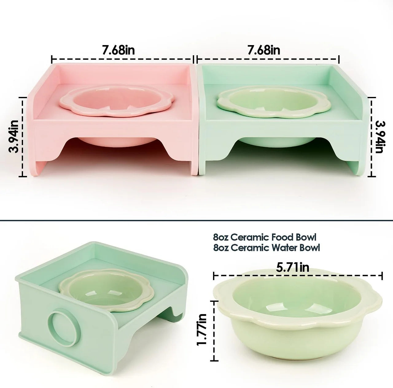 Cat Bowls Elevated Whisker Friendly