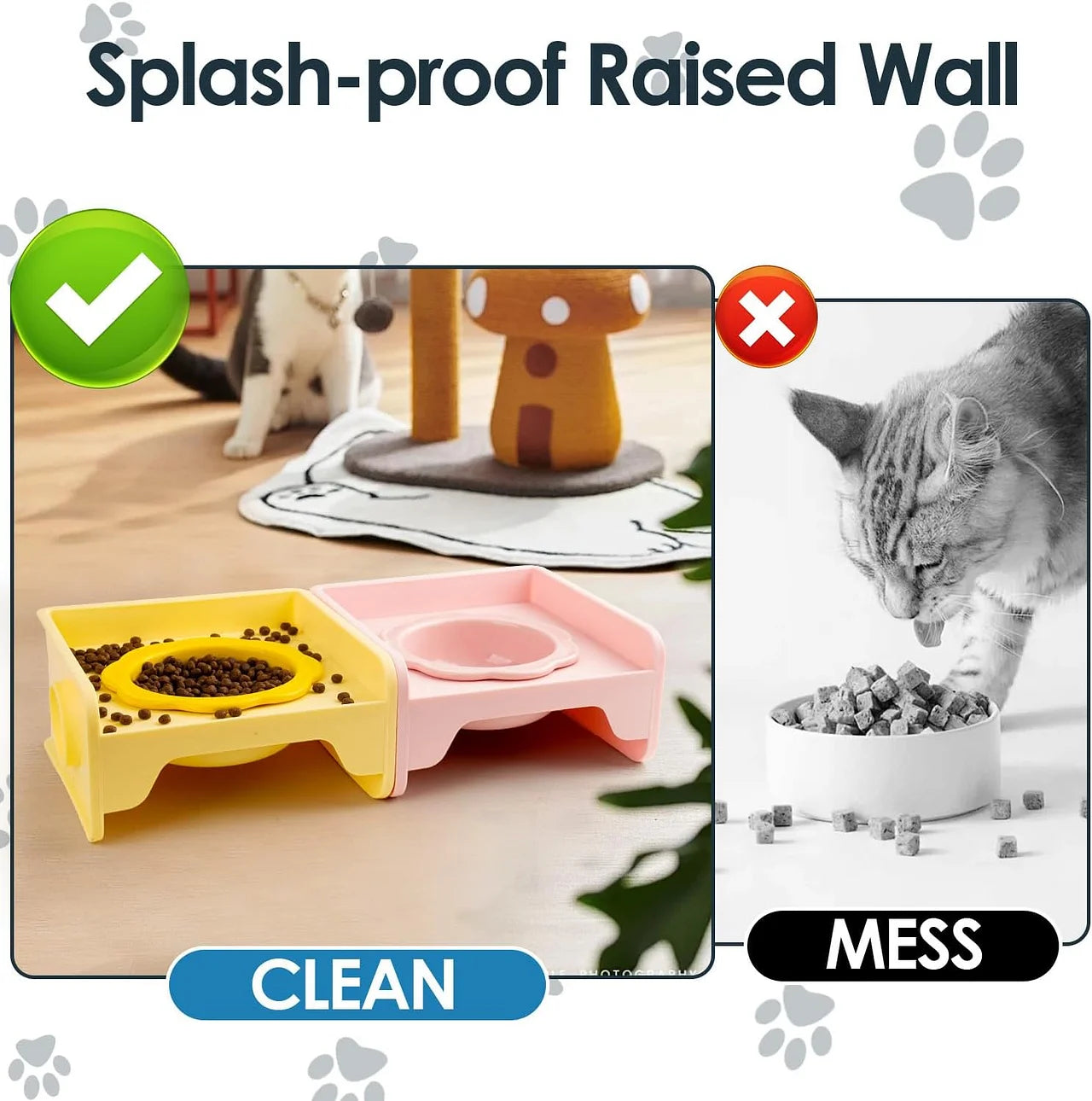 Cat Bowls Elevated Whisker Friendly