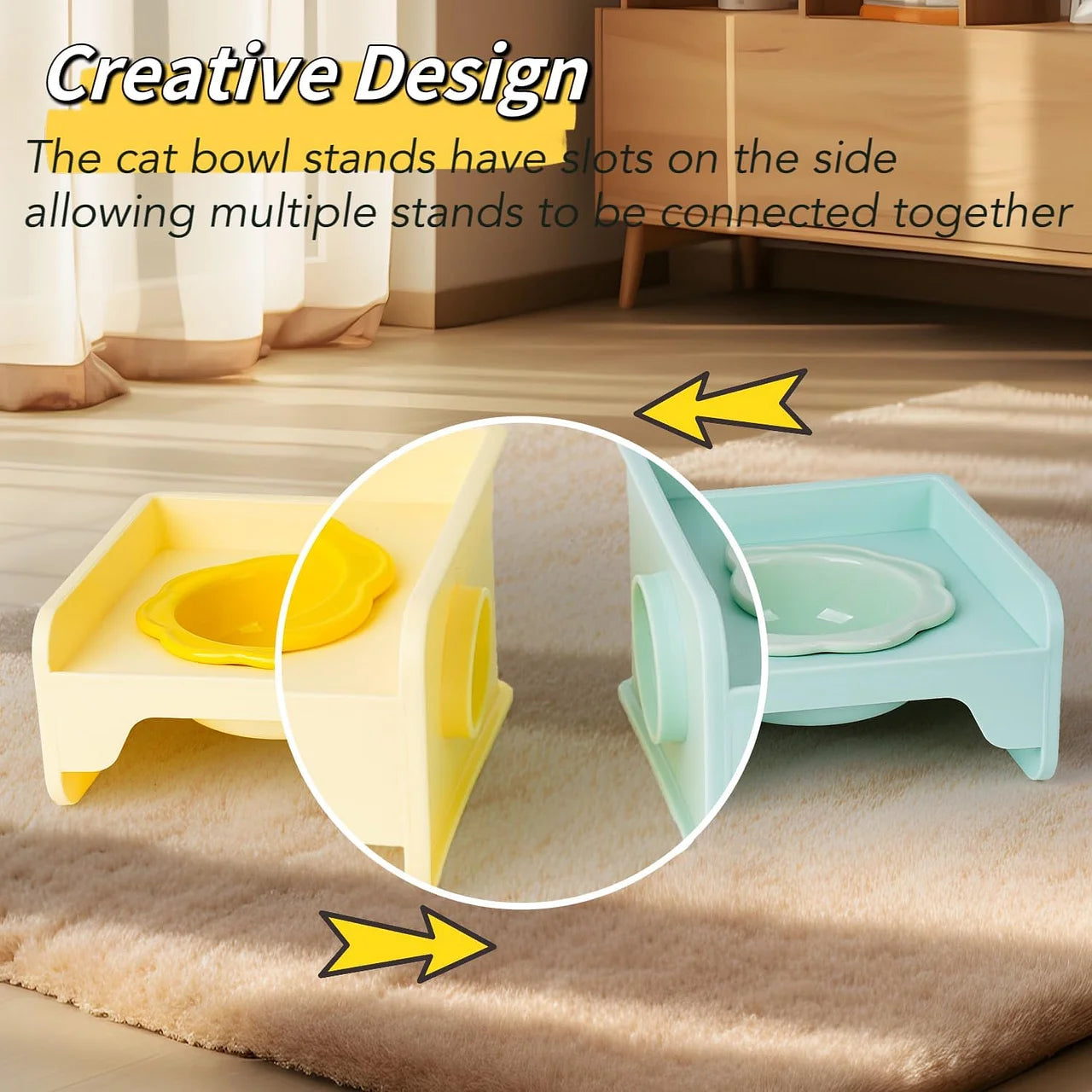 Cat Bowls Elevated Whisker Friendly