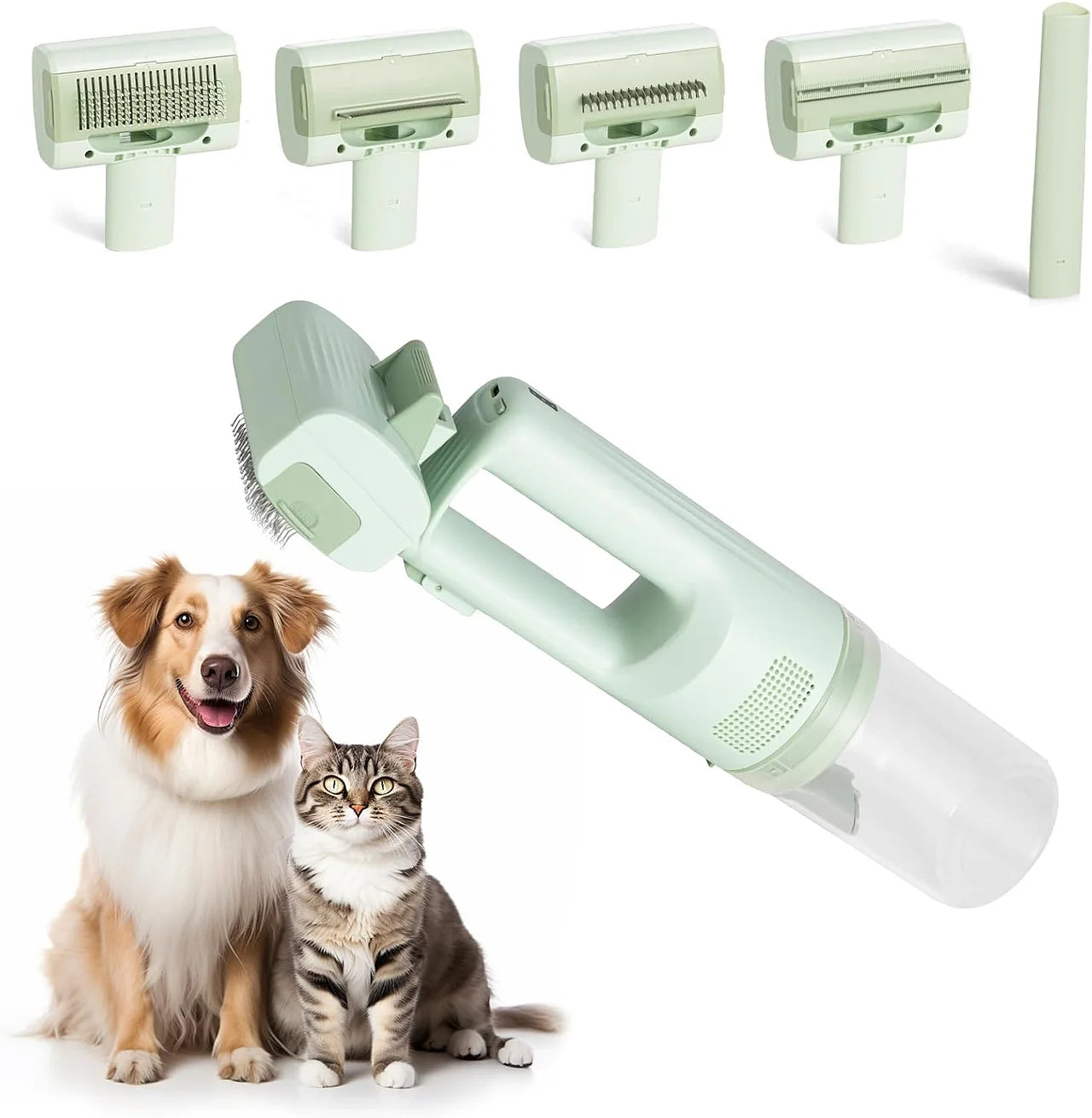 Pet Brush Vacuum for Shedding Grooming – Quiet Handheld Vacuum Brush Tool