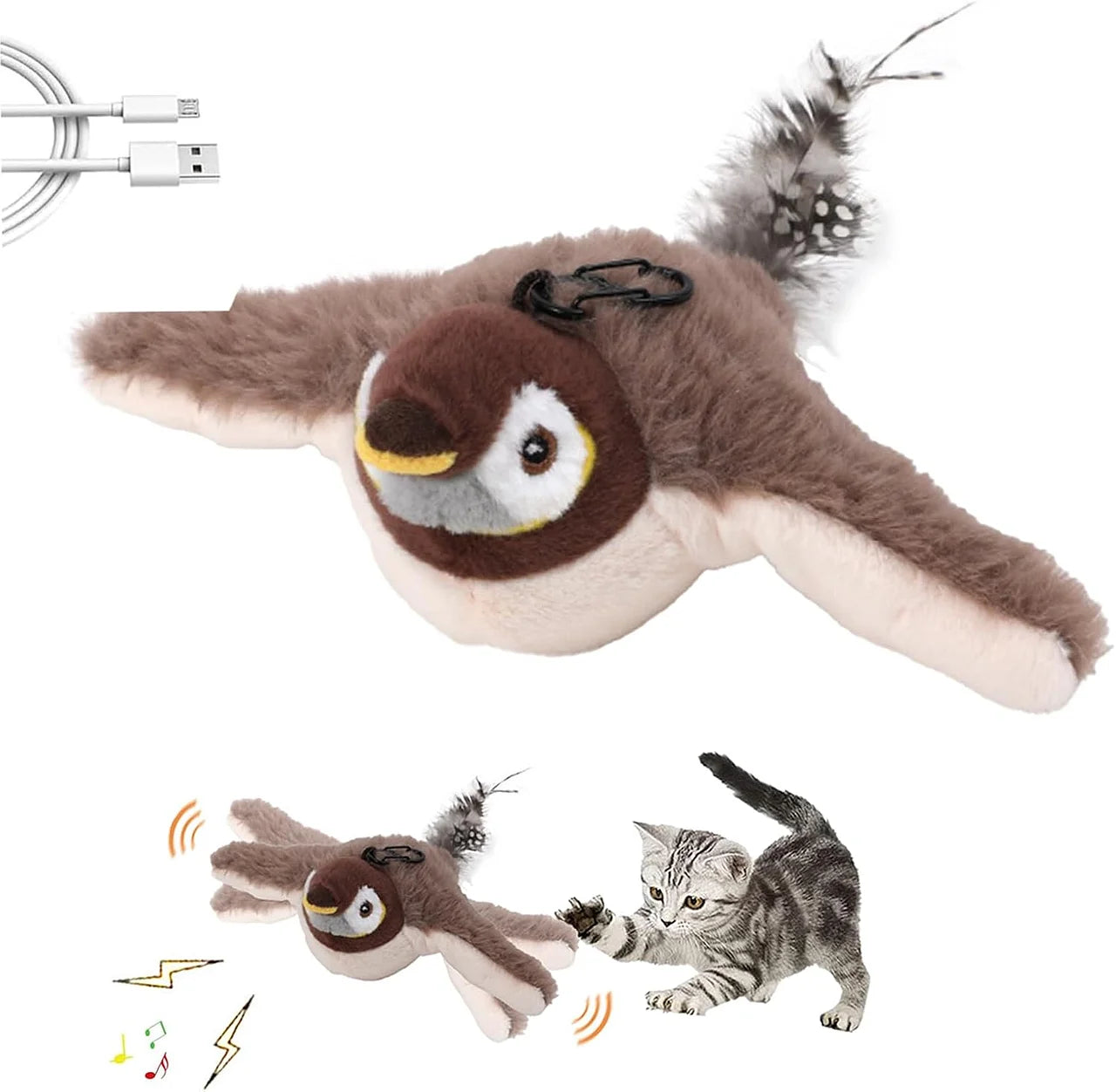 Rechargeable Flapping Bird Cat Toy