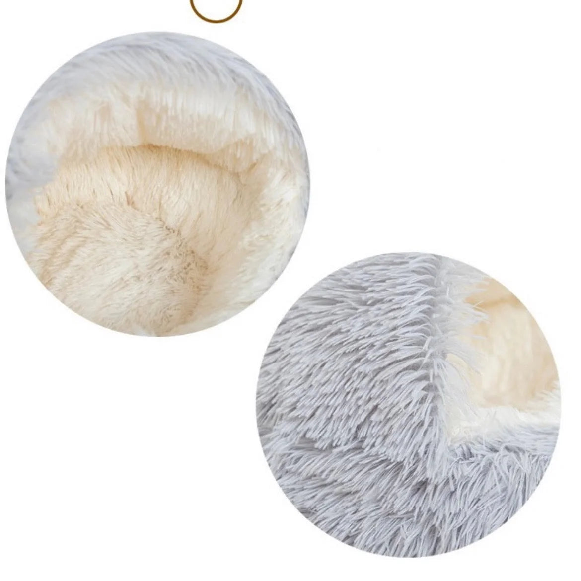 Calming Round Cat Cave Bed with Hooded Cover